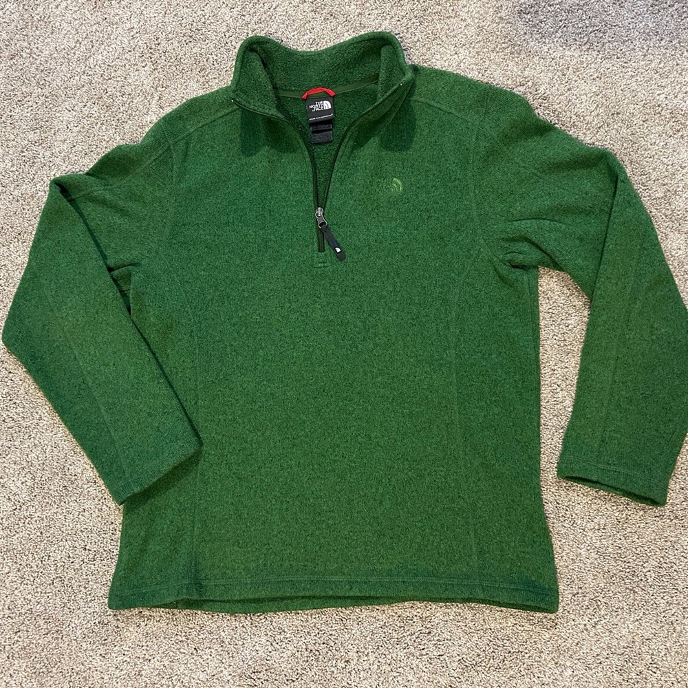 The North Face Men’s Quarter-Zip Fleece Pullover – Green – Size M
